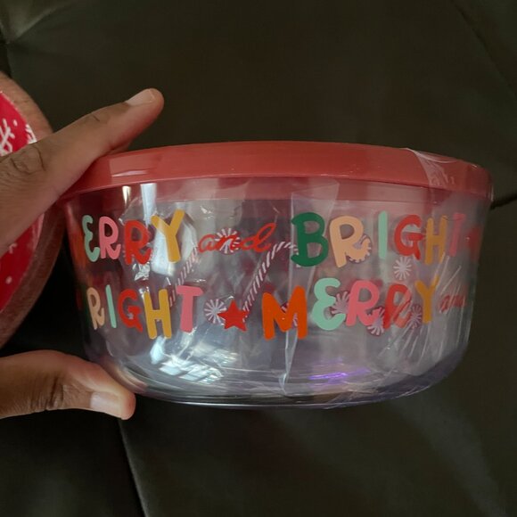 NWT SEALED Christmas Season Holiday Containers, set of 2 Stacking Containers - Picture 1 of 6